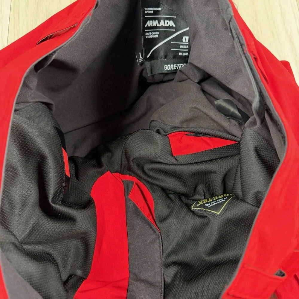 Armada Outerwear Ski Pants Red GoreTex Recco Snowboard Vented Men's Size L Large